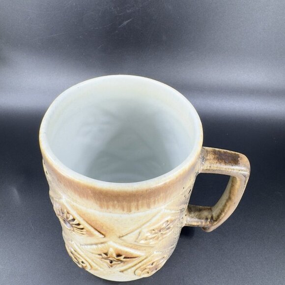 Vintage Israel Jerusalem Pottery Ceramic Coffee Cup Mug Large Mug Brown Textured - Picture 8 of 14